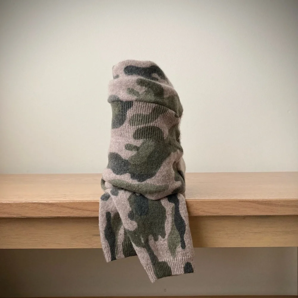 joodito 100% cashmere sweater wrap boro snake scarf camouflage neck warmer camo